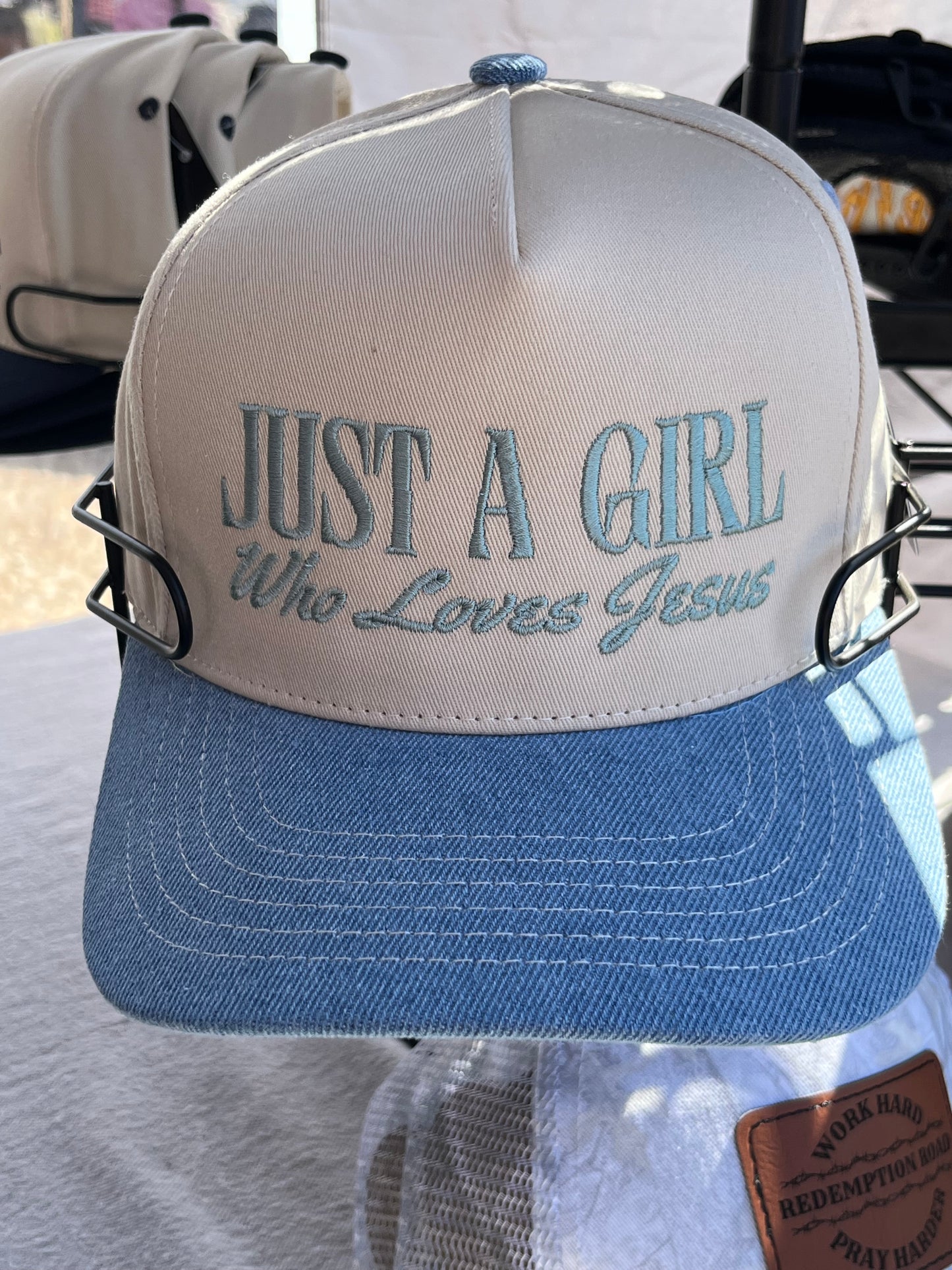 Baby Blue Just a Girl Baseball Hat